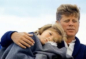 Caroline with her father in August, 1963
